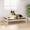 Cama para Cães 95,5x65,5x28 cm Madeira de Pinho Maciça