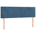 Cabeceira de Cama 2 pcs Veludo 72x5x78/88 cm Azul-escuro