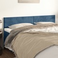 Cabeceira de Cama 2 pcs Veludo 80x5x78/88 cm Azul-escuro