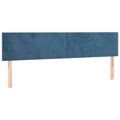 Cabeceira de Cama 2 pcs Veludo 100x5x78/88 cm Azul-escuro