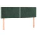 Cabeceira de Cama 2 pcs Veludo 72x5x78/88 cm Verde-escuro