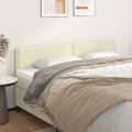 Cabeceira de Cama 2 pcs Couro Artificial 90x5x78/88 cm Creme