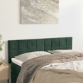 Cabeceira de Cama 2 pcs Veludo 72x5x78/88 cm Verde-escuro