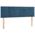 Cabeceira de Cama 2 pcs Veludo 72x5x78/88 cm Azul-escuro