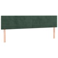 Cabeceira de Cama 2 pcs Veludo 100x5x78/88 cm Verde-escuro