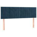 Cabeceira de Cama 2 pcs Veludo 72x5x78/88 cm Azul-escuro