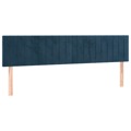 Cabeceira de Cama 2 pcs Veludo 80x5x78/88 cm Azul-escuro