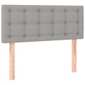 Cabeceira de Cama Tecido 90x5x78/88 cm Cinzento-claro