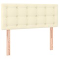 Cabeceira de Cama Couro Artificial 90x5x78/88 cm Creme