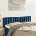 Cabeceira de Cama 2 pcs Veludo 72x5x78/88 cm Azul-escuro