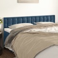 Cabeceira de Cama 2 pcs Veludo 80x5x78/88 cm Azul-escuro