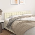 Cabeceira de Cama 2 pcs Couro Artificial 100x5x78/88 cm Creme