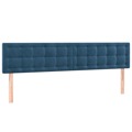 Cabeceira de Cama 2 pcs Veludo 100x5x78/88 cm Azul-escuro