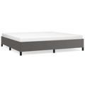 Estrutura de Cama 200x200cm Couro Artificial Cinzento