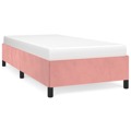 Estrutura de Cama 90x190 cm Veludo Rosa