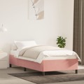 Estrutura de Cama 90x190 cm Veludo Rosa