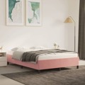 Estrutura de Cama 140x200 cm Veludo Rosa