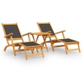 Cadeiras de Terraço P/ Exterior C/ Mesa Acácia Maciça/textilene