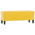 Banco 100x35x41 cm Veludo Amarelo