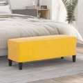 Banco 100x35x41 cm Veludo Amarelo