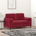 Almofadas Decorativas 2 pcs Ø15x50 cm Veludo Vermelho Tinto