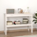 Mesa Consola 110x40x75 cm Pinho Maciço Branco