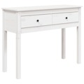 Mesa Consola 100x35x75 cm Pinho Maciço Branco