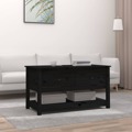 Mesa de Centro 102x49x55 cm Pinho Maciço Preto