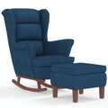 Cadeira de Baloiço C/ Pernas de Metal e Banco Veludo Azul