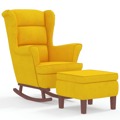 Cadeira de Baloiço C/ Pernas de Metal e Banco Veludo Amarelo