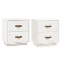 Mesas de Cabeceira 2 pcs 40x34x45 cm Pinho Maciço Branco