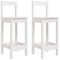 Cadeiras de Bar 2 pcs 40x41,5x112 cm Pinho Maciço Branco