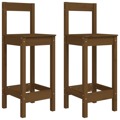 Cadeiras de Bar 2 pcs 40x41,5x112 cm Pinho Maciço Castanho Mel