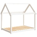 Cama para Cães 111x80x100 cm Madeira de Pinho Maciça Branco