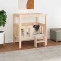 Cama para Cães 65,5x43x70 cm Madeira de Pinho Maciça