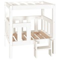 Cama para Cães 65,5x43x70 cm Madeira de Pinho Maciça Branco