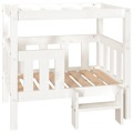 Cama para Cães 75,5x63,5x70 cm Madeira de Pinho Maciça Branco