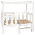 Cama para Cães 95,5x73,5x90 cm Madeira de Pinho Maciça Branco