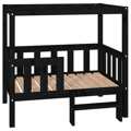 Cama para Cães 95,5x73,5x90 cm Madeira de Pinho Maciça Preto