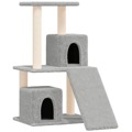 árvore P/ Gatos C/ Postes Arranhadores Sisal 82 cm Cinza-claro