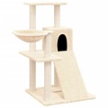 árvore para Gatos C/ Postes Arranhadores Sisal 82 cm Cor Creme