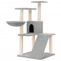 árvore P/ Gatos C/ Postes Arranhadores Sisal 94 cm Cinza-claro