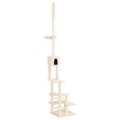 árvore P/ Gatos Altura Ajustável Chão-teto 268,5-294,5 cm Creme