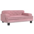 Cama para Cães 70x45x30 cm Veludo Rosa