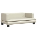 Cama para Cães 80x45x30 cm Couro Artificial Cor Creme