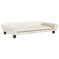 Cama para Cães 100x50x21 cm Veludo Cor Creme