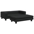 Cama para Cães com Extensão 100x50x30 cm Couro Artificial Preto