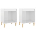 Mesas de Cabeceira 2 pcs 40x35x50 cm Branco Brilhante