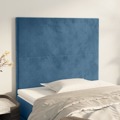 Cabeceira de Cama 2 pcs Veludo 80x5x78/88 cm Azul-escuro