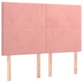 Cabeceira de Cama 4 pcs Veludo 72x5x78/88 cm Rosa